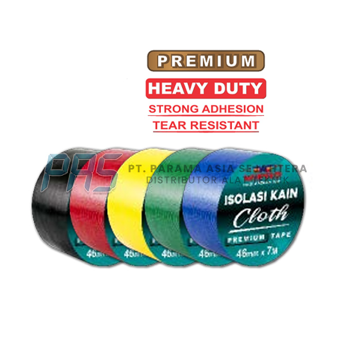 ISOLASI KAIN CLOTH TAPE 46MMX7MTR BLACK WIPRO