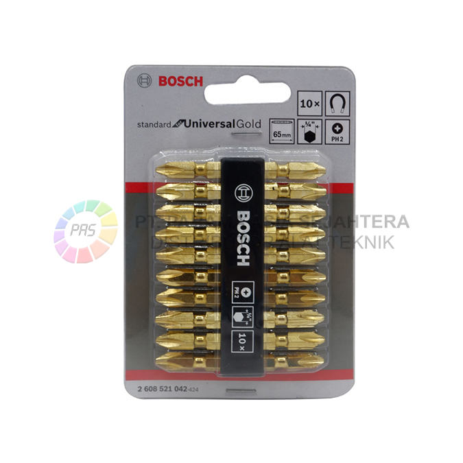 DOUBLE ENDED SCREWDRIVER BITS BOSCH PH2  65MM GOLD