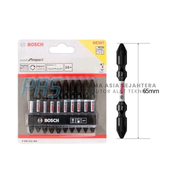 DOUBLE ENDED SCREWDRIVER BITS BOSCH PH2  65MM HITAM NEW
