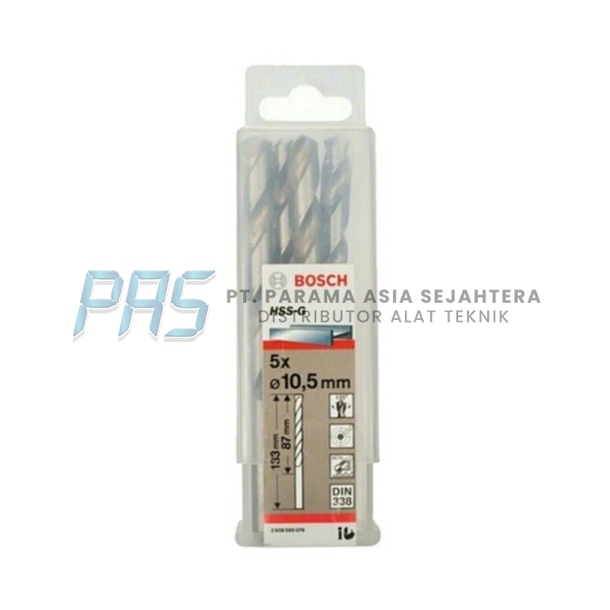 HSS-G METAL DRILL BITS (5PCS) 10.5X6987/133MM BOSCH 