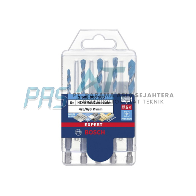 HEX-9 MULTICONSTRUCTION DRILL BITS SET 5PCS (4,5,6,6,8) BOSCH