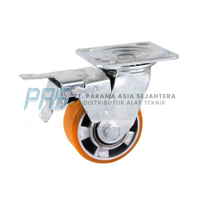 RODA PU HEAVY DUTY ALUMINIUM CORE 4" H+REM (29100PUAB2) WIPRO
