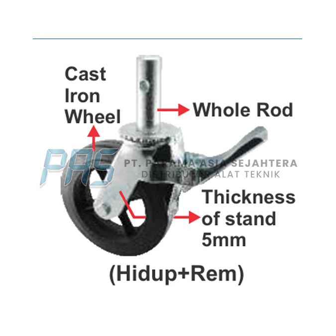 RODA KARET SCAFFOLDING 6" H+REM (150x40MM) WIPRO