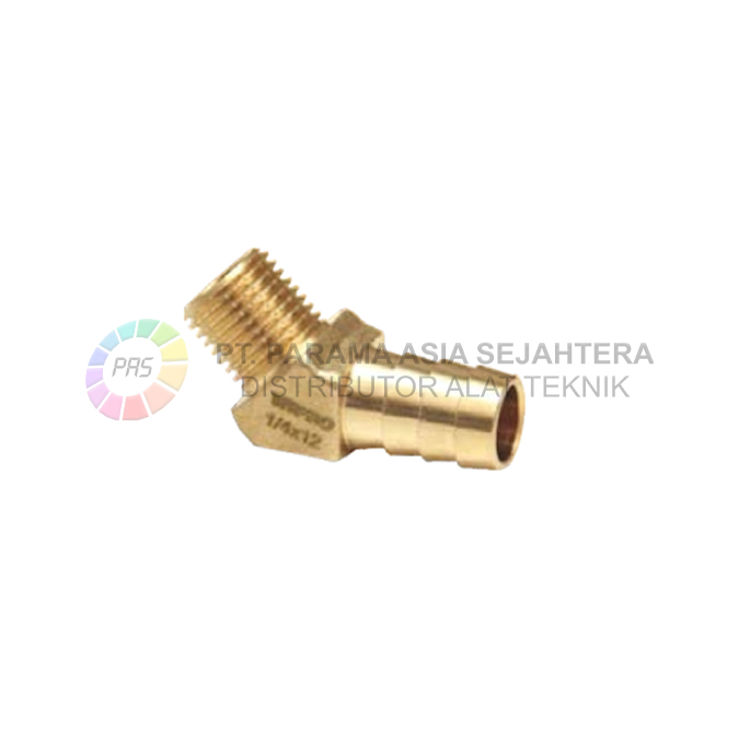 WN5137 45 DEGREE MALE HOSE BARB ELBOW  1/4" X 12MM WIPRO