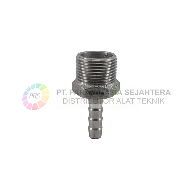 WN7121 MALE HOSE BARB CONNECTOR 1/4" X 10MM (3/8") WIPRO