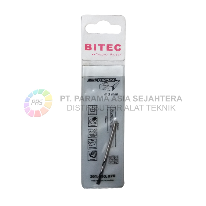 MULTIPURPOSE DRILL BIT 3X65MM BITEC 