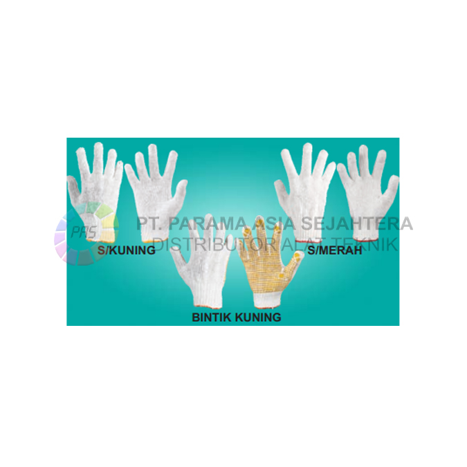 SARUNG TANGAN KATUN 4B, S/KUNING SEGITIGA