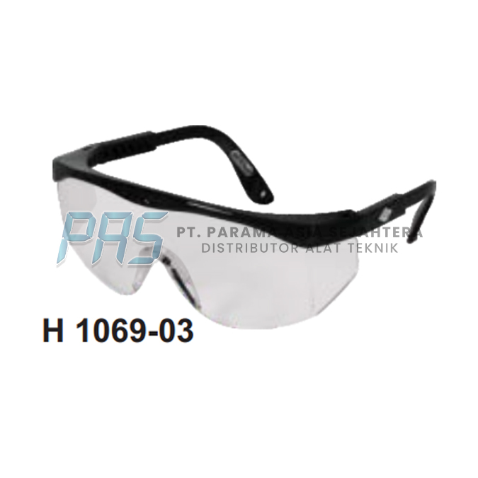KACAMATA SAFETY H1069-03 CLEAR-AF FRAME BLACK JCK