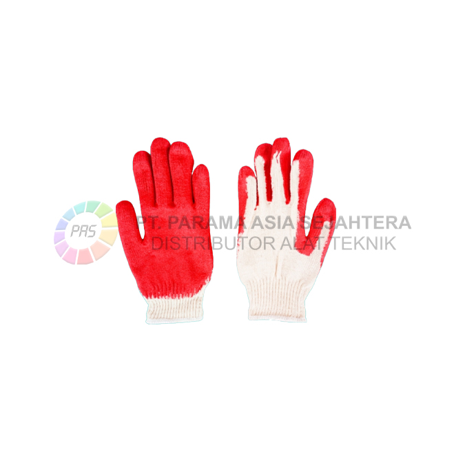 SARUNG TANGAN KATUN KOMBINASI KARET MERAH WIPRO