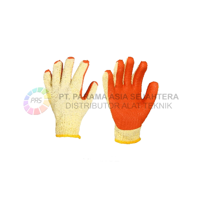 SARUNG TANGAN KATUN KOMBINASI KARET ORANYE GOSAVE