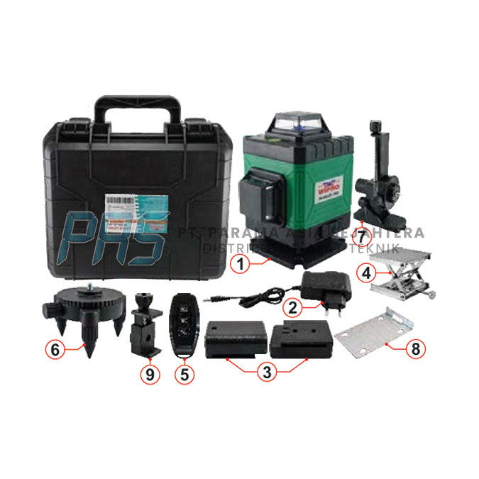WATERPASS LASER 4D CROSS LINE 360 WITH WALL STAND ZL-360 WIPRO