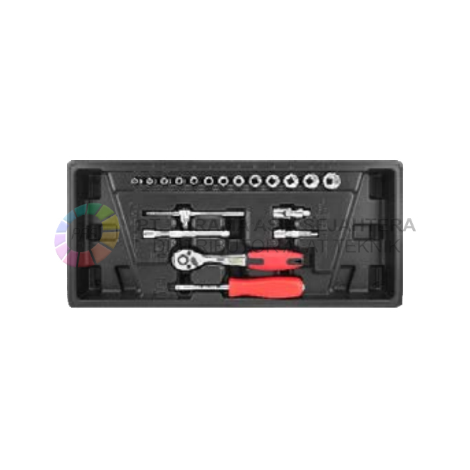 19 PCS TOOL TRAY 1/4" RATCHET WREHCH AND SOCKET SET SC-04 WIPRO
