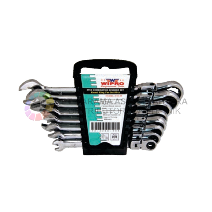 KUNCI RING PAS RATCHET FLEXIBLE SET 8PCS CSS-08 8,10,11,12,13,14,17,19MM WIPRO