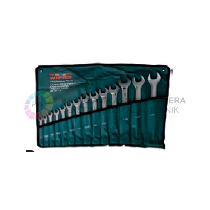 KUNCI RING PAS SET 14PCS INCH 3/8"-1-1/4" WIPRO