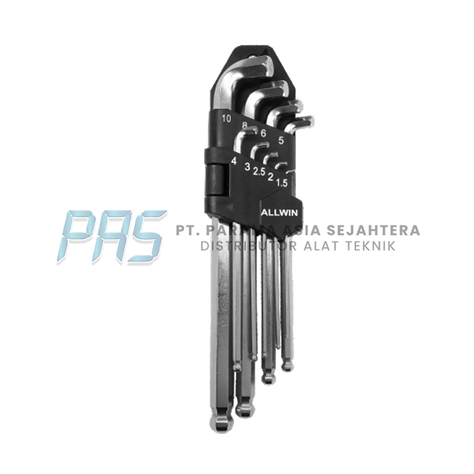 KUNCI L SET  9PCS BM429SH M/BALLPOINT LONG (KEPALA PENDEK) ALLWIN