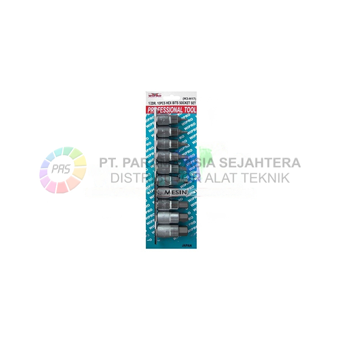 HEX BIT SOCK SET 10PCS 1/2"  3-17MM WIPRO