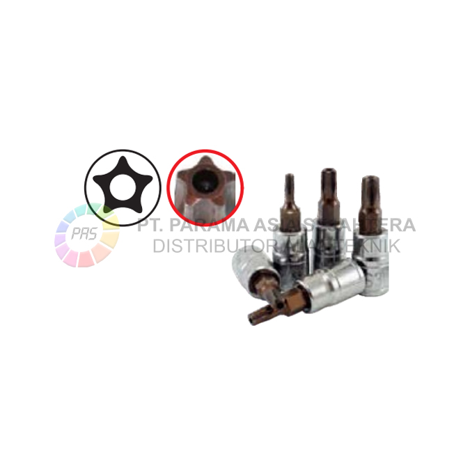 STAR BIT SOCKET 5PT 1/4"XTS10 (LUBANG) WIPRO