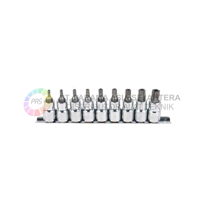 STAR BIT SOCKET SET 1/2" 9 PCS (T20-T60) WIPRO