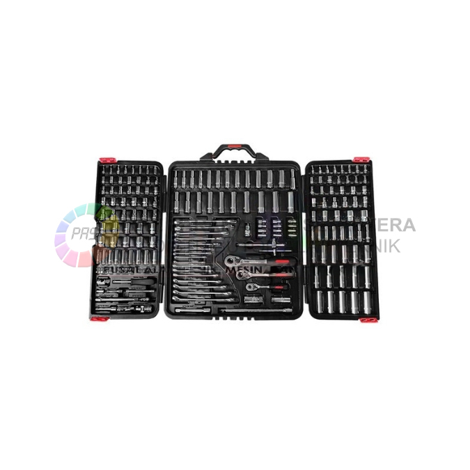 TOOL KIT SET TS-210 210PCS(6PT) 1/4",3/8"&1/2"DR - (4-24MM&5/32-1") WIPRO