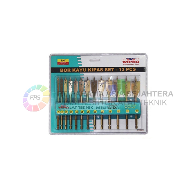 BOR SET KAYU KIPAS (WOOD DEVIL)  13PCS BKW-13 (6-25MM ) WIPRO
