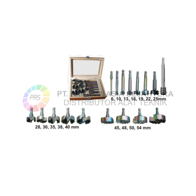 FORSTNER BIT HSS SET 18PCS (FLAT DRILL) WP-021 FOR WOOD WIPRO