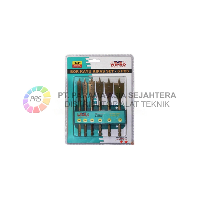 BOR SET KAYU KIPAS (WOOD DEVIL)   6PCS BKW-6 (3/8" - 1" ) WIPRO
