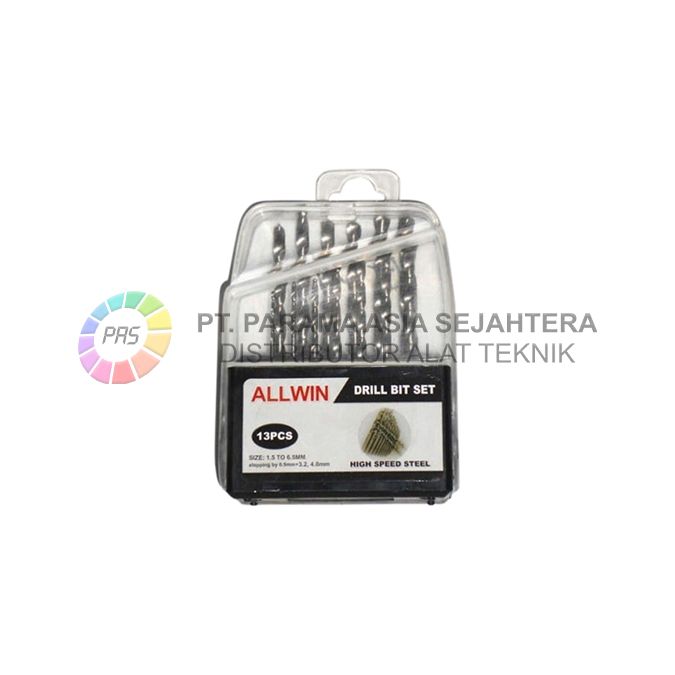 BOR BESI SET PUTIH 13PCS (1,5-6,5) ALLWIN 