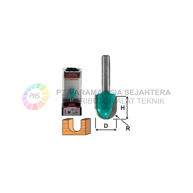 ROUTER ROUND NOSE BIT 204-011 (1/4" X R 1/8") WIPRO
