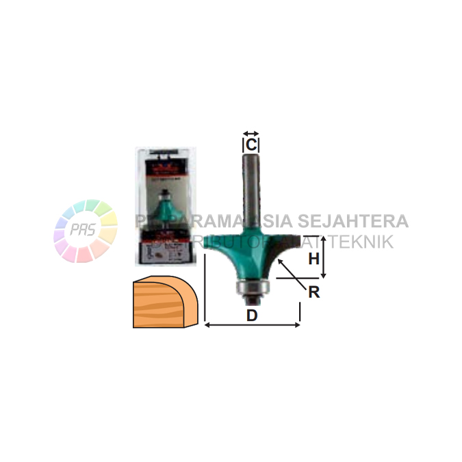 ROUTER ROUND OVER BITS 301-011 (1/4" X R 1/8") WIPRO