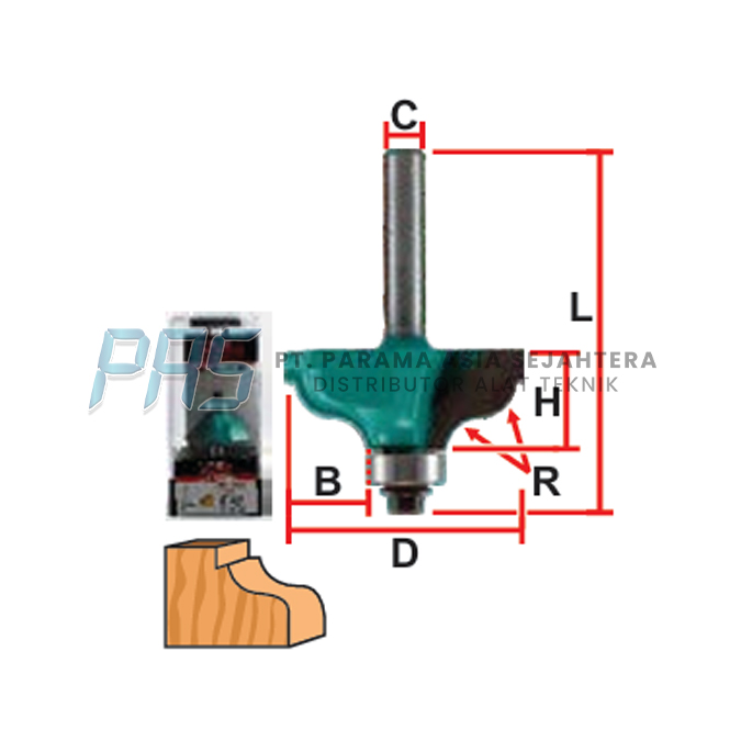 ROUTER OGEE FILLET BITS 310-421 (1/2" X R 1/4") WIPRO