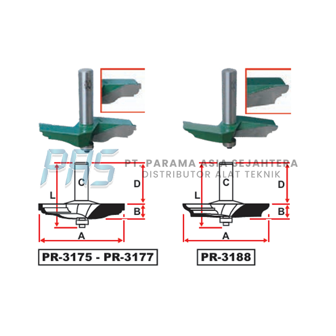 ROUTER RAISED PANEL BIT 1/2X65 (PR-3175) JCK