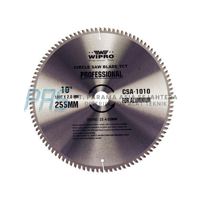 CIRCLE SAW BLADE TCT -TH3(CSA-1010) 10"X100T WIPRO