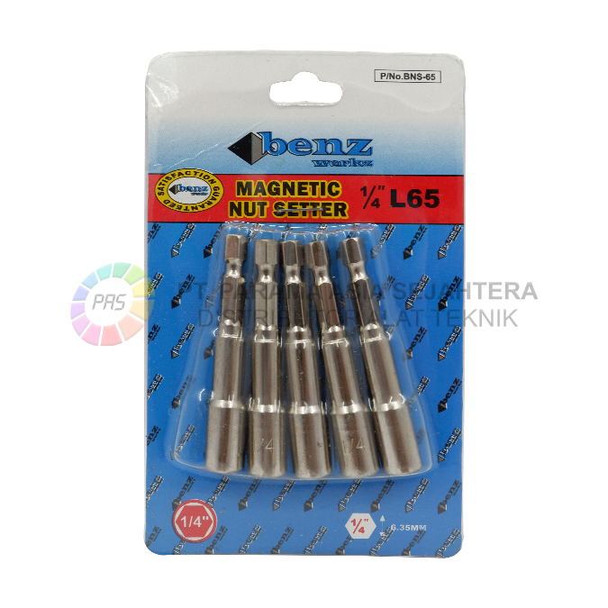 MAGNETIC HEX NUT  1/4" X L65MM BENZ 